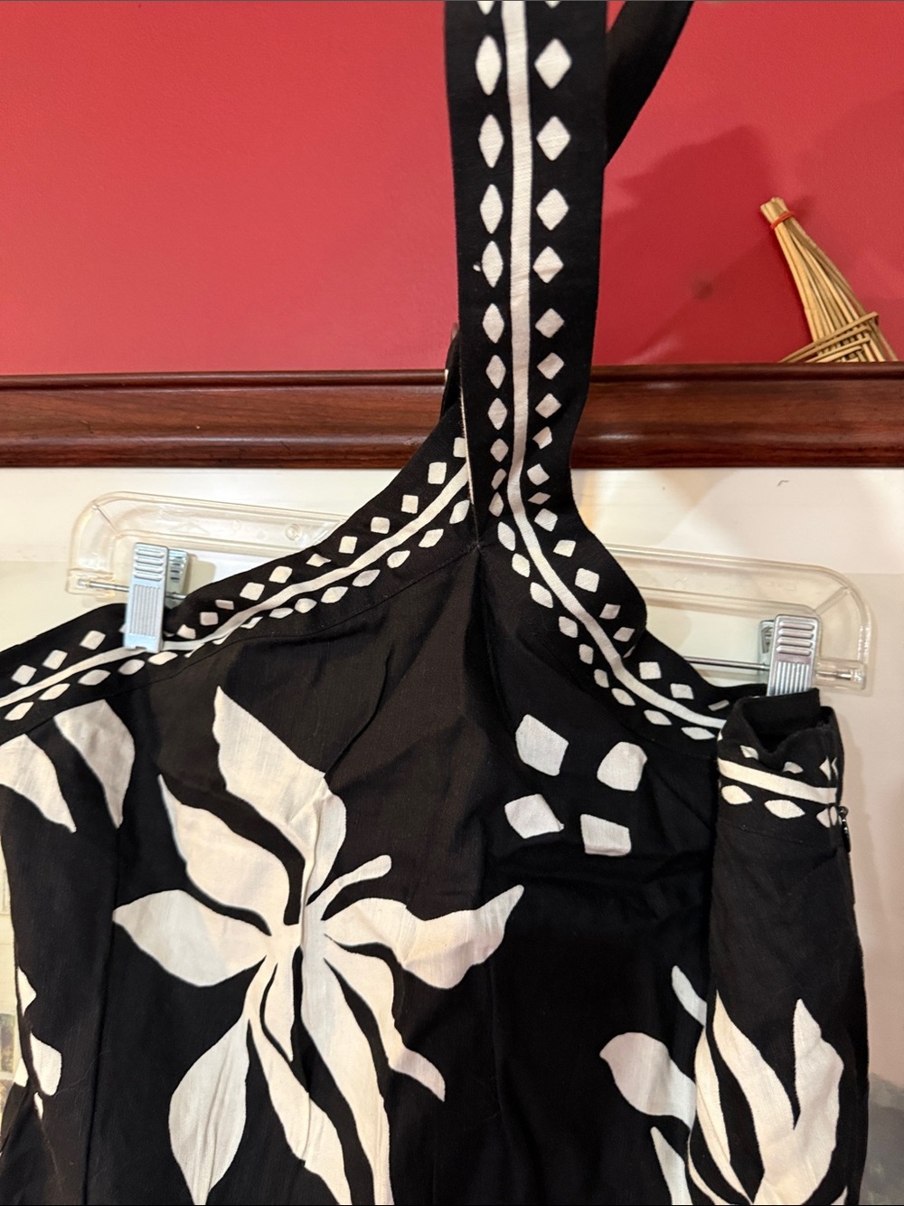 LOFT Black and White Floral Mini Dress - Picture 3 of 9